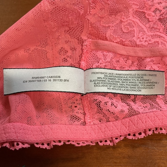 VICTORIAS SECRET Bralette Salamander Pink Womens Small Petite - Picture 9 of 11